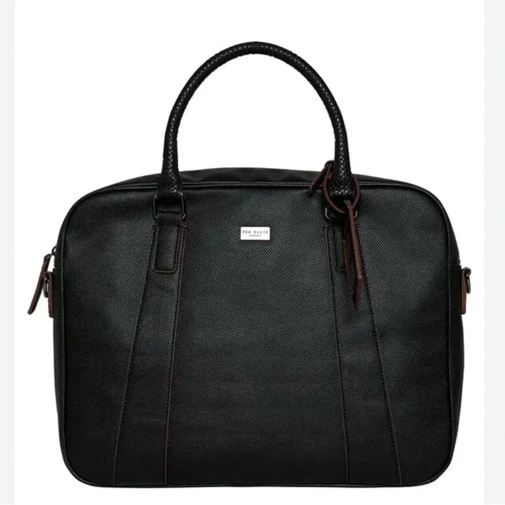 Ted Baker Black Briefcase with Brown Trim
